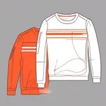 red long-sleeve sweatshirt with orange stripe image